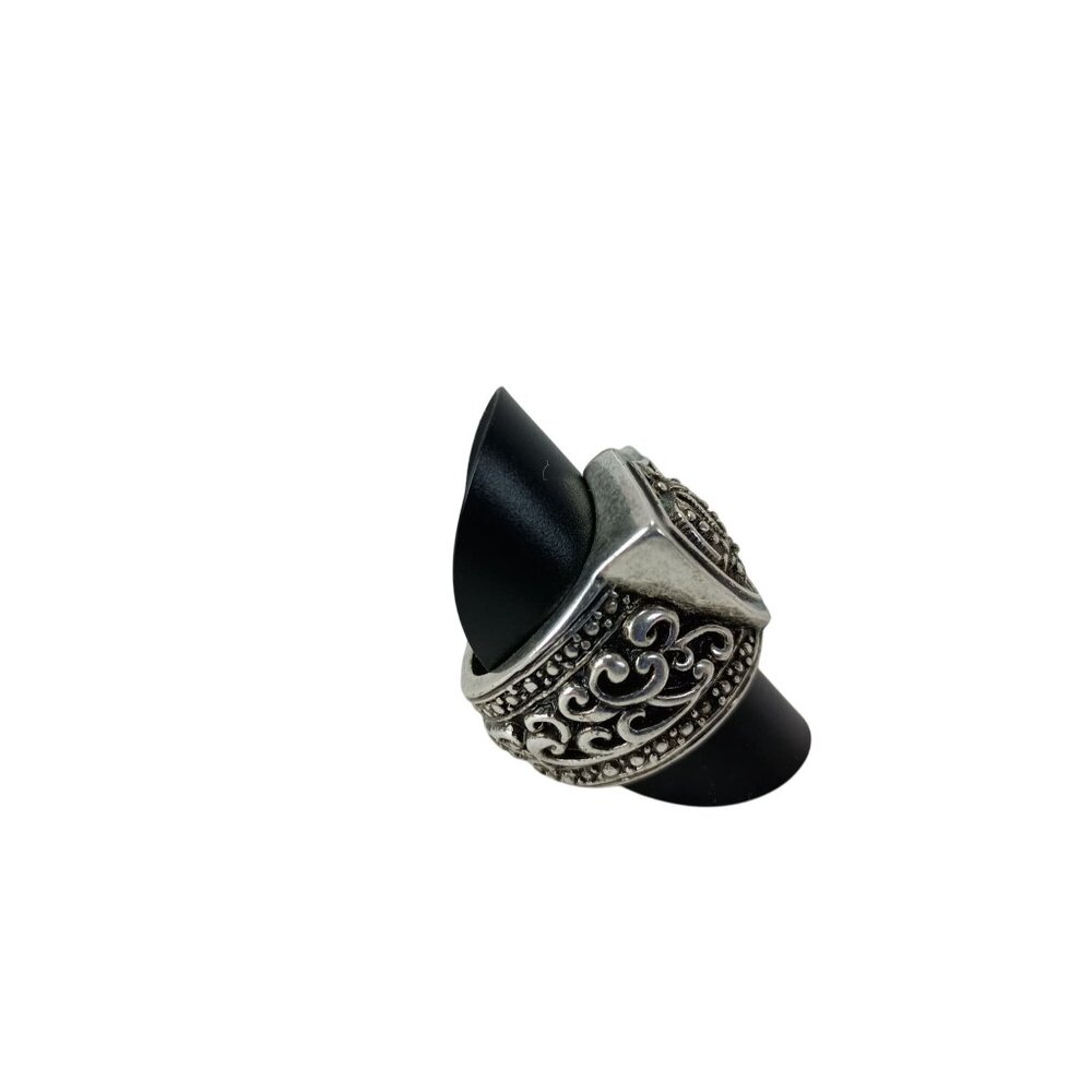 Men's Silver Tone Patina Crown Ring Stigma Sz.9 Men’s Jewelry Fashion - Picture 3 of 7